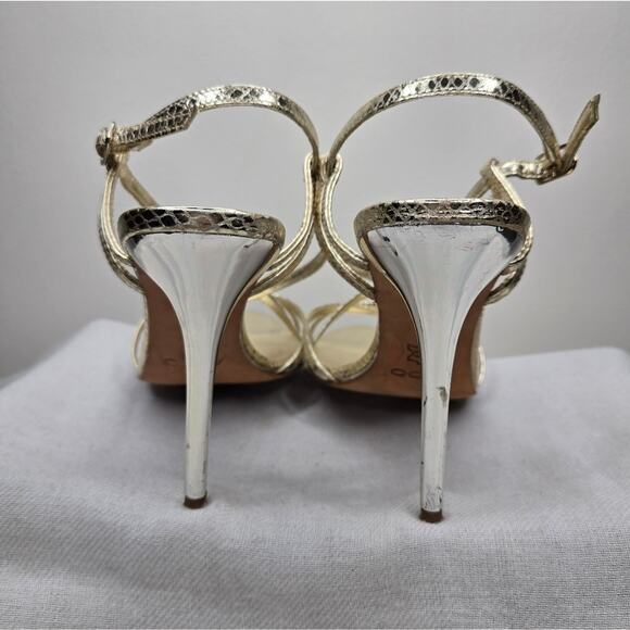 ALDO Gold Strappy High 4in Heels Size 38 / 7½ - Picture 5 of 10